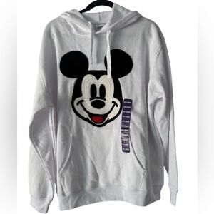 Disney Mickey Mouse White Hoodie XX-Large Chenille Patch Logo